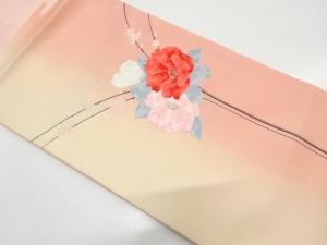 未使用品　花模様織り出し　暈し名古屋帯